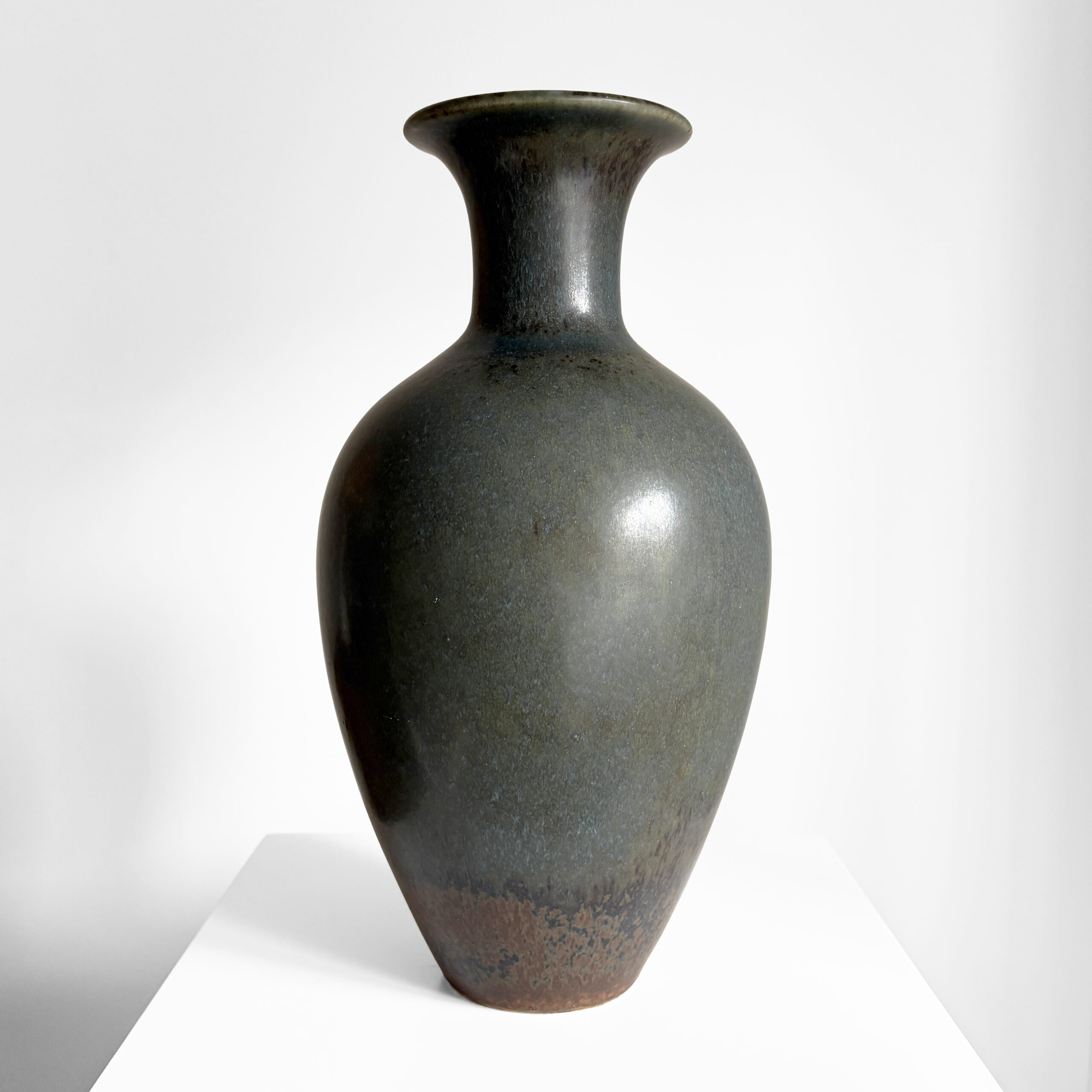 Blue glazed stoneware vase by Gunnar Nylund, Sweden, 1960s